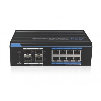 8 prievadų, 8 PoE prievadų pramoninis komotatorius UTEPO UTP7308GE-POE(Microsemi MS60)