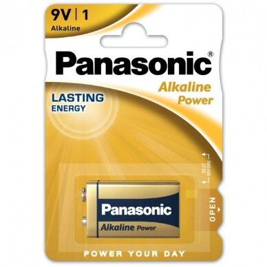 Baterija Panasonic Alkaline 6LR61/6LF22/9V Krona (1 vnt.)