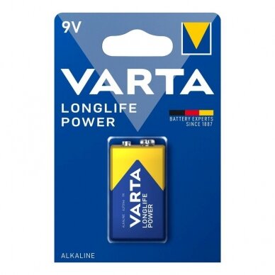 Baterija VARTA Alkaline Long life 6LR61/6LF22/9V Krona (1 vnt.)