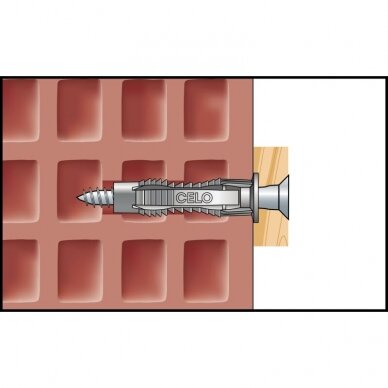 CELO lizdinis kištukas su PZ medžio drožlių plokštės varžtu FX 8 SPS 6