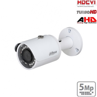 HD-CVI cilindrinė kamera STARLIGHT 5MP su IR pašvietimu iki 30m.,1/2.7" 2.8mm 98°, IP67