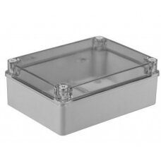 Hermetinė dėžutė skaidriu dangteliu Pawbol S-BOX 416-P (pilka, 190x140x70)