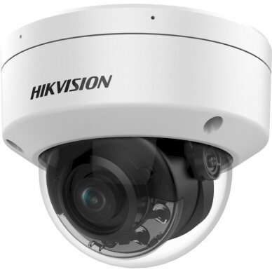 Hikvision dome DS-2CD2187G2H-LISU F4 (balta, 8 MP, 30 m. IR; 30 m. LED; Hybrid Light)