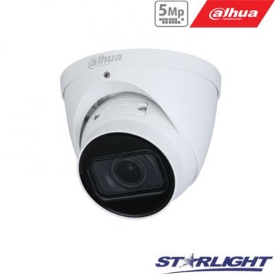 IP kam. AI 5M 2K Kupol. STARLIGHT su LXIR iki 40m, 5MP(2592 × 1944) 1~20fps, 2.7mm–13.5mm,H.265+