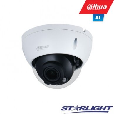 IP kam. AI 5M 2K Kupol. STARLIGHT su LXIR iki 40m, 5MP(2592 × 1944)1~20fps, 2.7mm–13.5mm,H.265+,IK10