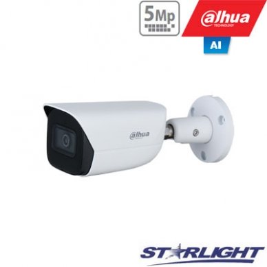 IP kamera cilindr. 5MP STARLIGHT AI, IR pašvietimas iki 50m, 1/2.7” 2.8mm 98°, SMD, IVS, IP67, H.265