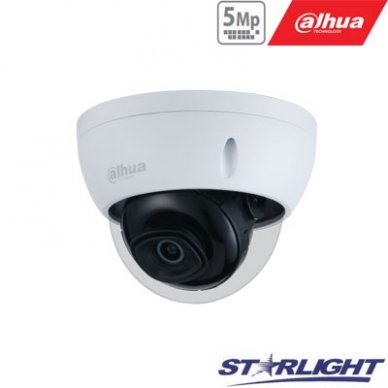 IP kamera kupol. 5MP STARLIGHT AI, IR pašviet. iki 50m, 1/2.7” 2.8mm 98°, SMD, IVS, IP67, H.265,IK10