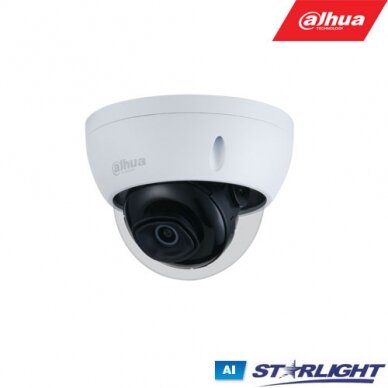 IP kamera kupol. 8MP STARLIGHT AI, IR pašvietimas iki 30m, 1/2.8” 3.6mm 85°, SMD, IVS, IP67, H.265,