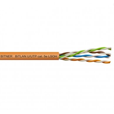 LAN tinklo kabelis Bitner FTP 5e (vidaus, PVC, LSZH, Eca, 305m, 24 AWG/0.5mm)