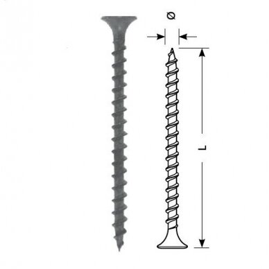 Sraigtas STARFIX gipsas-medis 3.5x25/F (juodas, 200vnt)