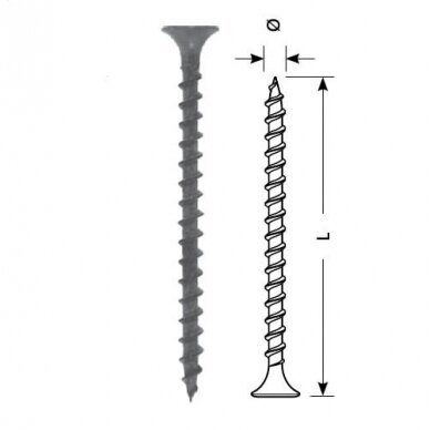 Sraigtas STARFIX gipsas-medis 3.5x45/F (juodas, 150vnt)