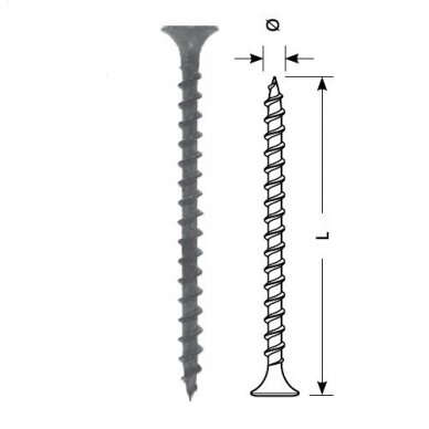 Sraigtas STARFIX gipsas-medis 3.5x55/F (juodas, 100vnt)