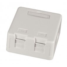 Virštinkinė dvivietė montavimo dėžutė EFB ET-25168 (2 x RJ45, balta)