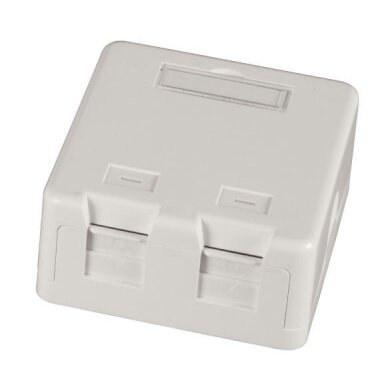 Virštinkinė dvivietė montavimo dėžutė EFB ET-25168 (2 x RJ45, balta)